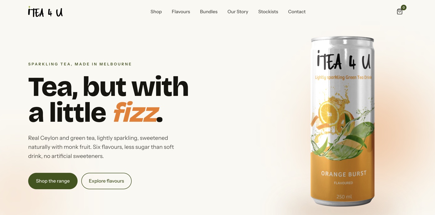 iTea 4 U sparkling tea ecommerce store built by GhostSquad AI